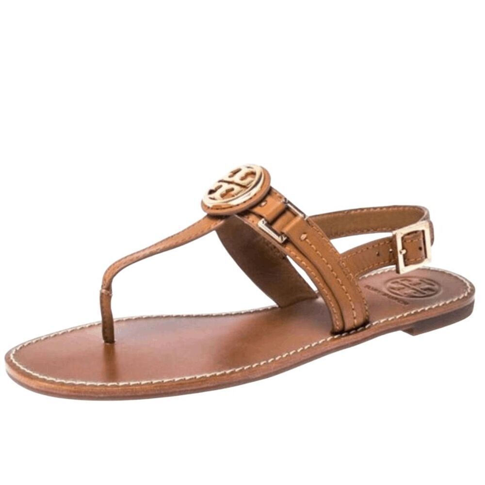 TORY BURCH Everly Leather T Strap Sandal Size 8.5M